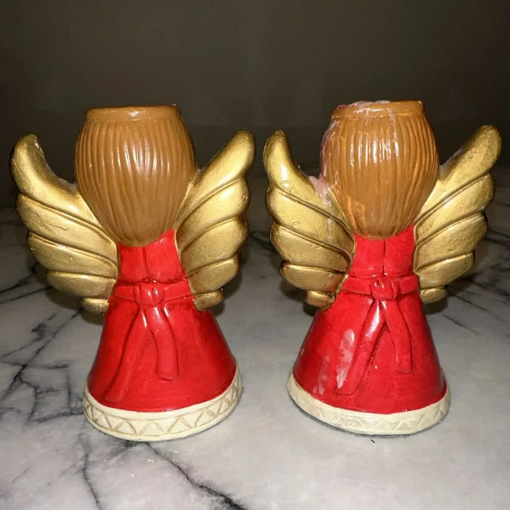 RARE LENOX Japan Holiday Angel Caroler Taper Candle‎ Holder Set 5